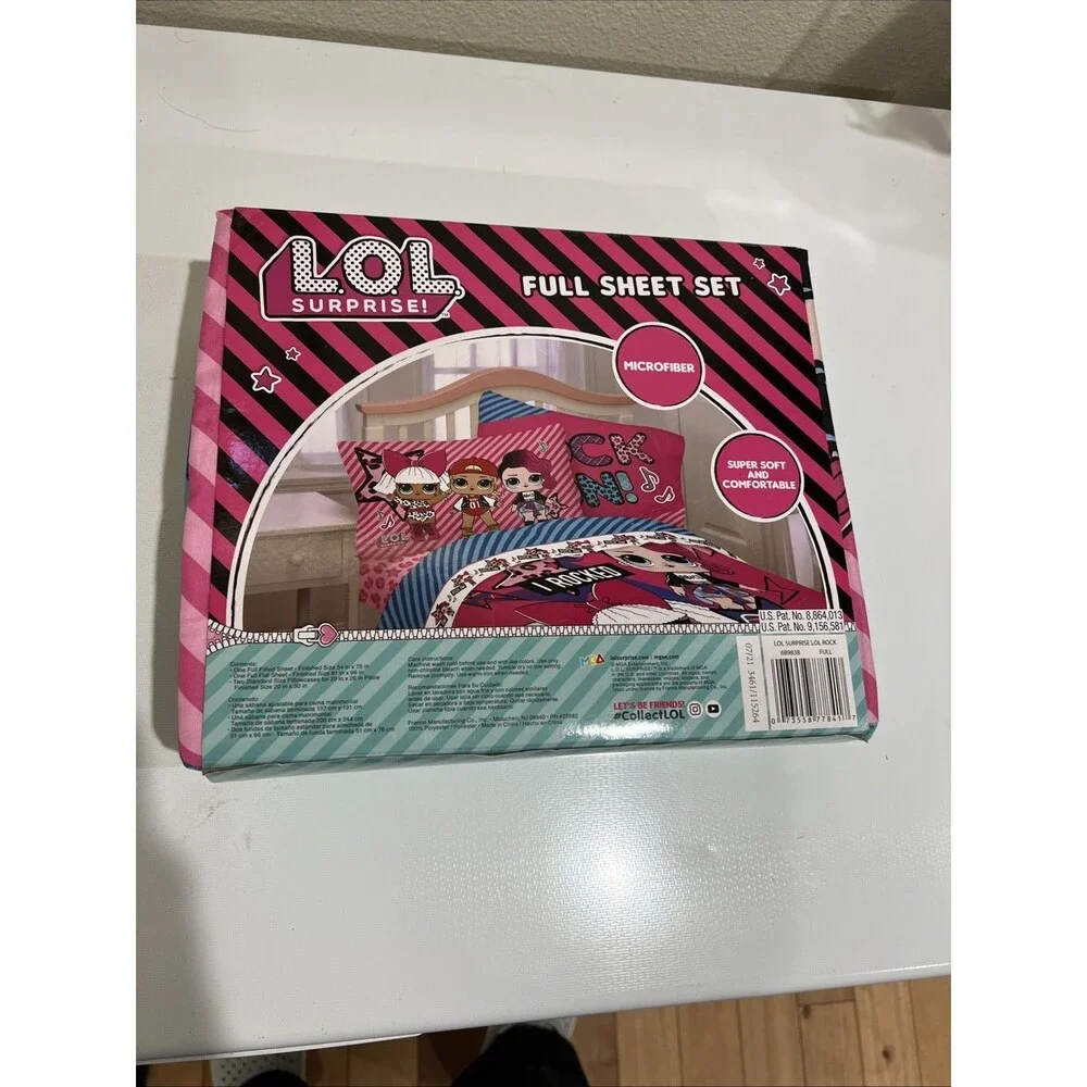 LOL Surprise Born Rocker Full Sheet Set in turquoise blue & pink Microfiber